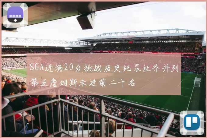 SGA连场20分挑战历史纪录杜乔并列第五詹姆斯未进前二十名
